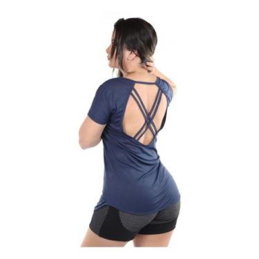 Imagem de Blusa Camiseta Fitness Feminino Manga DryFit Atividade Físicas Academi