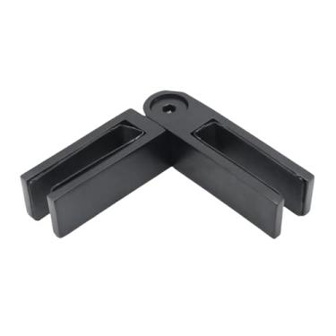 Imagem de FLCPJGV Grampo Ajustável de Vidro a Vidro, Grampo para Corrimão, Suporte de Fixação para Balaustrada em aço Inoxidável para Uso Interno E Externo, Acabamento Preto Fosco, Tamanho real