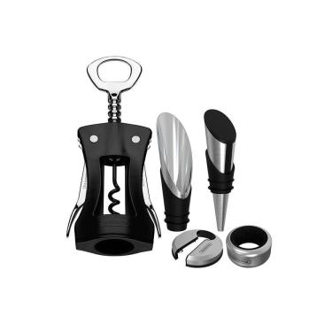 Imagem de Jogo para Vinhos 5 Peças Tramontina Harmoniza 25599011 Inox e Preto
