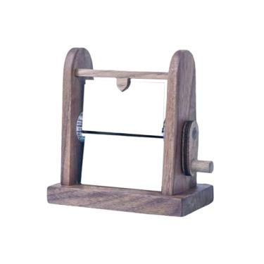 Imagem de KiBcsLic Porta-retratos flipbook mecânico para mesa, em madeira, com manivela, ideal para presentes de aniversário e Dia dos Namorados, Nogueira Preta