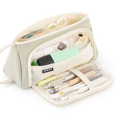 Imagem de Estojo de Lápis Lona com Grande Capacidade Bolsa Armazenamento para Canetas Marcadoras Simples Materiais Escolares Organ