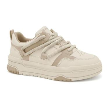 Imagem de Tênis Feminino Ramarim Chunky Cadarço Corda Estilizado Confortável, Pl