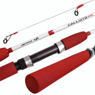 Imagem de Jao Pesca Kit 3 Varas Callisto 10-20 lb com 3 Molinetes JP250, Conjunto Completo de Pesca, Fibra de Vidro, 2 Partes, Relação 5.1:1