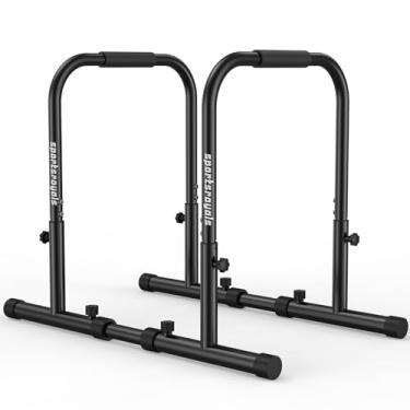 Imagem de Barras paralelas de Dip Station Sportsroyals para treino em casa com capacidade de carga de 181 kg