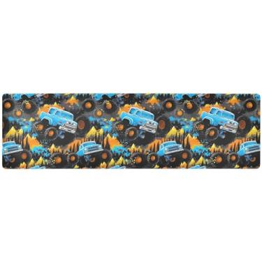 Imagem de Monster Trucks caminho de mesa de café, tapetes quentes para bancada, tripé decorativo