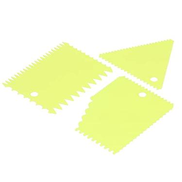 Imagem de GLOGLOW Conjunto de Raspador de Creme de Bolo de Espátula de Alimentos, 3 Peças de Plástico Mais Suave para Produtos de Cozimento de Decoração (Verde)