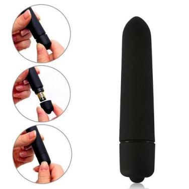 Imagem de Vibrador Bullet Power Cápsula Vibratória Aveludada Preto - SI