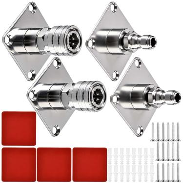 Imagem de GOLD DEER Pacote com 4 suportes de pistola de lavadora de pressão, suporte de canhão de espuma, suporte de parede de canhão de espuma de conexão rápida de 1/10.2 cm, suportes de ponta de bocal de