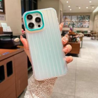 Imagem de Capa de celular elegante com listras 3D para iPhone 16, 14, 13, 12, 11, 15 Pro Max, 16Pro, 14, 15Plus e 16Plus, capa traseira rígida com listras 3D, B, azul, para iPhone 12 Pro