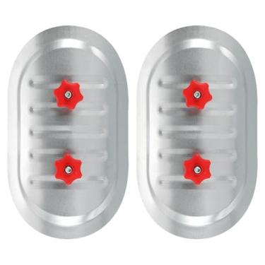 Imagem de PATIKIL 2 peças de porta de acesso de duto redondo de 20 cm, tampa de duto de aço galvanizado para porta de acesso de manutenção de dutos com botões ajustáveis de junta de borracha para inspeção de