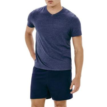 Imagem de Pijama Masculino Curto Hering 7613, Azul marinho, XG