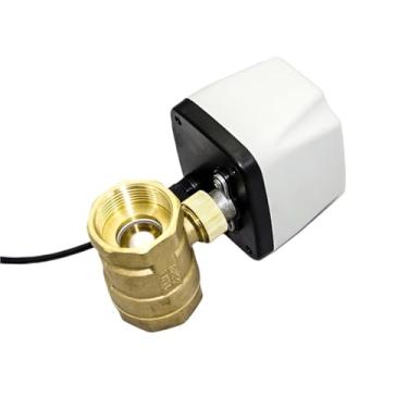 Imagem de Válvula esférica elétrica de 1/2 3/4 1 2 polegadas AC220V válvula de esfera motorizada de latão de controle de 2 pontos 1 peça (1/5.1 cm, 12VDC)