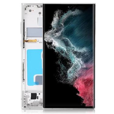 Imagem de Original para S22 Ultra, Display LCD OLED Touch Screen Digitalizador Assembléia S22ultra SM S908B Substituição de tela LCD com moldura, 6,7 polegadas (ouro)