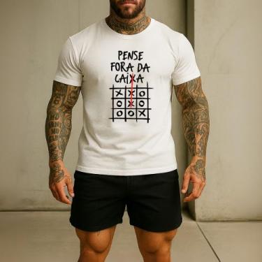 Imagem de Camiseta Masculina Ref 245 Pense Fora Da Caixa Jogo Velha Camisa Algod