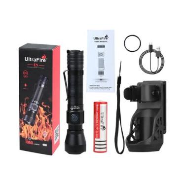 Imagem de Lanterna Tática Militar UltraFire E5 1350LM 450M LED Recarregável USB 