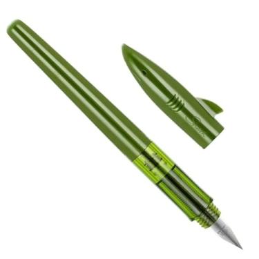 Imagem de Clouism Canetas-tinteiro de plástico 0,5 mm F ponta fofa em forma de tubarão, caligrafia, artigos de papelaria escolar, material de escritório, presentes para estudantes (verde abacate)