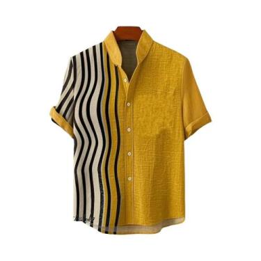 Imagem de Camisa De Linho Estampada Floral Verão 2025 Masculina E Feminina Com G