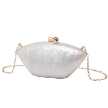 Imagem de ORKDFJ Bolsas femininas de acrílico modernas bolsas de ombro para celular, Branco, One Size