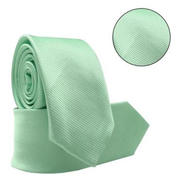 Imagem de Gravata Social Verde Menta Risco Fino Casamento - Rpires