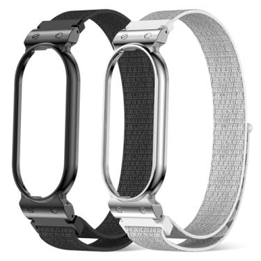Imagem de BLIKEJIN Pulseira de nylon para PLAUD NotePin Ai/NotePin S Ai ajustável em tecido macio confortável e respirável (preto + prata)