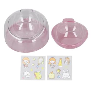 Imagem de Siwoted tigela de comida de gato inclinada 500ml suporte destacável transparente melhorado saúde resistente tigela de prato de cachorro inclinado para casa interior (Rosa)