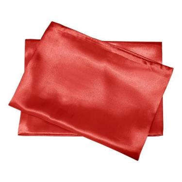 Imagem de 10 Fronhas De Cetim Seda Vermelho Anti Frizz Alto Brilho - Lm Detona