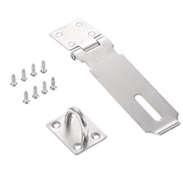 Imagem de Dobradiça de topo de gabinete, porta dobrável, porta de aço inoxidável, cadeado antifurto, suporte de fivela com parafuso dobradiças de 7,6 cm 12,7 cm (cor: 12,7 cm)