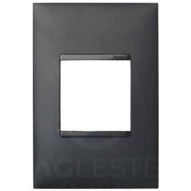 Imagem de Placa 2 Modulos Juntos Com Suporte 4X2-Pial Plus + Preto