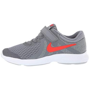 Imagem de Tênis de corrida feminino Nike Revolution 4 (PSV), Cool Grey/Habanero Red/ Wolf Grey/White, 11 Little Kid