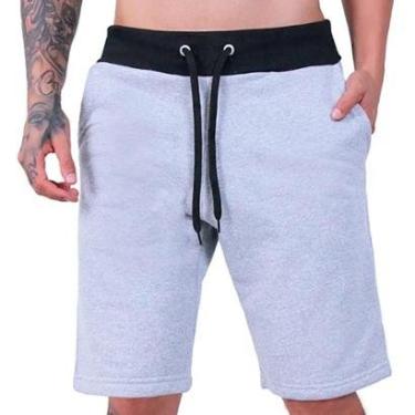 Imagem de Bermuda Moletom Masculina Calção Grande Básico Com Bolsos Fitness Plus Size-Masculino