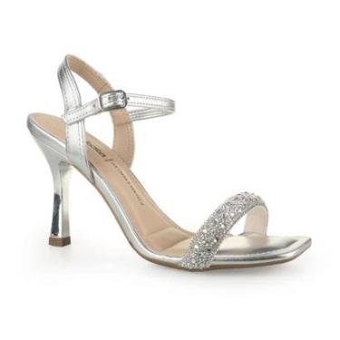 Imagem de SANDÁLIA SALTO FINO DAKOTA PRATA/CRISTAL Y8251-Feminino