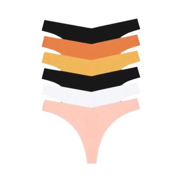 Imagem de Calcinhas Ultra Finas Sem Costura Para Mulheres, 6PCS, G-String Com Ci