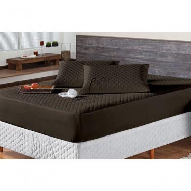 Imagem de Protetor Colchao Casal Impermeavel Matelado Aquarela 01 Peça - Marrom