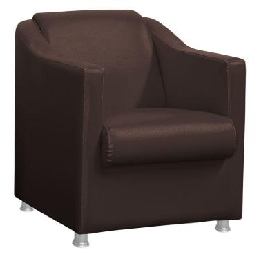 Imagem de Poltrona Decorativa Tilla Sala E Escritório Corino Marrom
