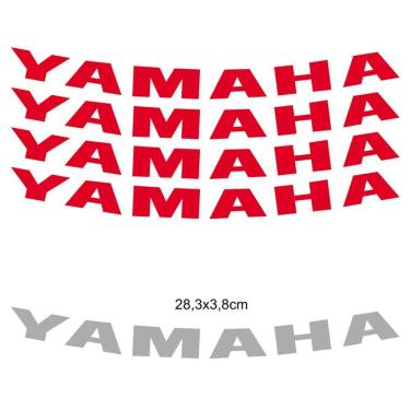 Imagem de Kit 4 Adesivos Roda Interna Moto Yamaha Vermelho Vermelho