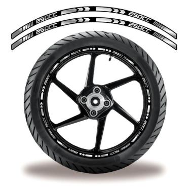 Imagem de Friso De Roda Adesivo Refletivo Para Motos 250 Cc Branco E Preto Cor Preto