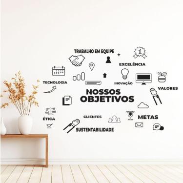 Imagem de Adesivo Parede Empresa Nossos Objetivos Cor Preto