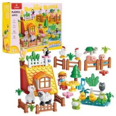 Imagem de Blocos De Montar Pista Animais Da Fazenda 65 Peças - Castela - Castela