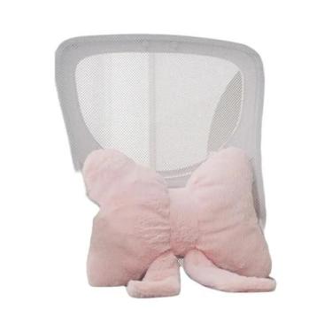 Imagem de Almofada De Sofá Rosa Com Laço De Fita E Imitação De Pele De Coelho, A
