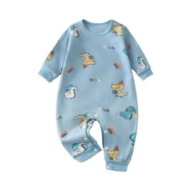 Imagem de Macacão De Algodão Para Bebê Recém-Nascido 0-18M Primavera Outono Mang