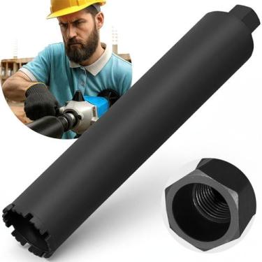 Imagem de Broca Serra Copo Coroa Diamantada 76 X 450mm Para Perfuratriz Rosca 1 