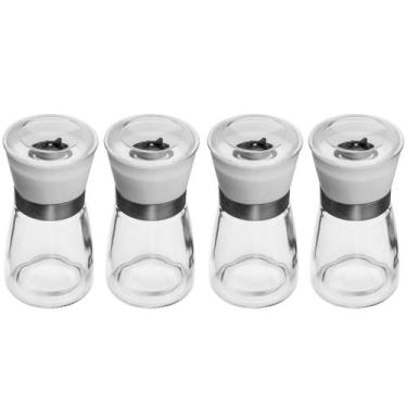 Imagem de 4 Moedores de Sal e Pimenta Temperos 170ml Lyor em Vidro com Moinhos d