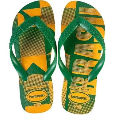 Imagem de Chinelo Masculino Havaianas Vai Brasil, Amarelo, 39/40