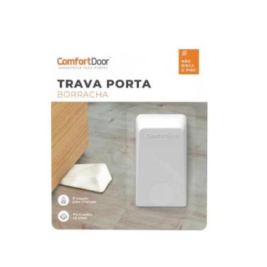 Imagem de Fixador Calço Trava Porta De Borracha Multiuso Comfortdoor, BRANCO