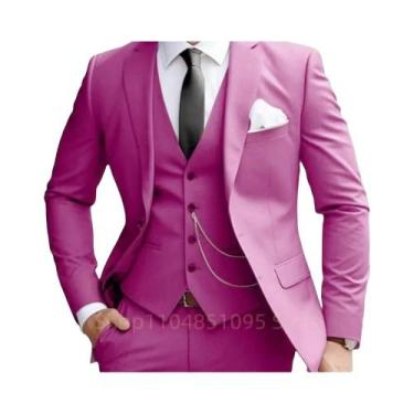 Imagem de Terno Masculino Slim Fit Verde Menta De 3 Peças Com Lapela Entalhada, 