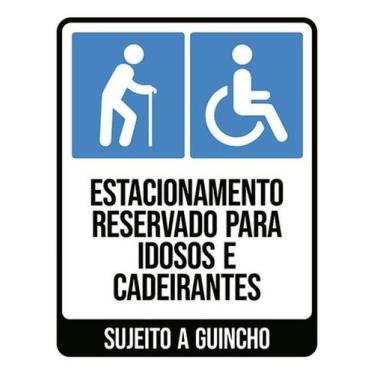Imagem de Placa Estacionamento Reservado Idosos E Cadeirantes - Sinalizo