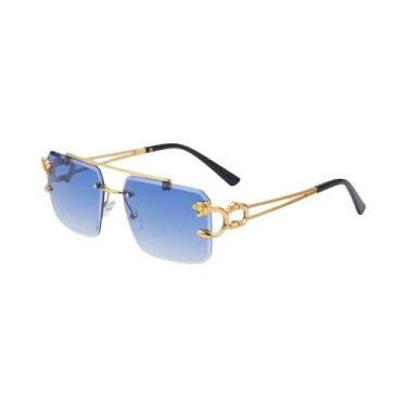 Imagem de Óculos De Sol Leopard Sem Aro Com Lentes Gradientes UV400, Ponte Dupla