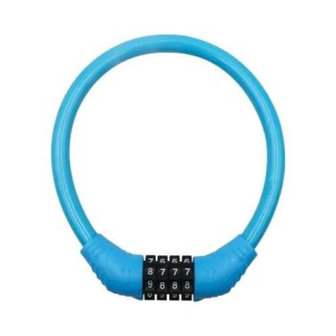 Imagem de Cadeado De Bicicleta Antifurto Com Código De 4 Dígitos, Cabo De Aço, C