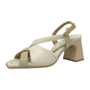 Imagem de Sandália Feminina Salto Médio Conforto Brilho Piccadilly