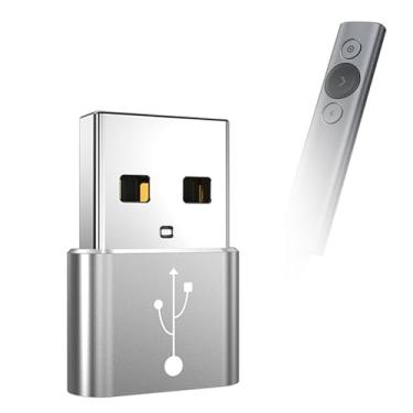Imagem de Adaptador BoxWave compatível com controle remoto de apresentação Logitech Spotlight (adaptador da BoxWave) - USB-A para C PortChanger (pacote com 5), USB Tipo-C OTG USB-A Convert dados de carregamento - prata metálico